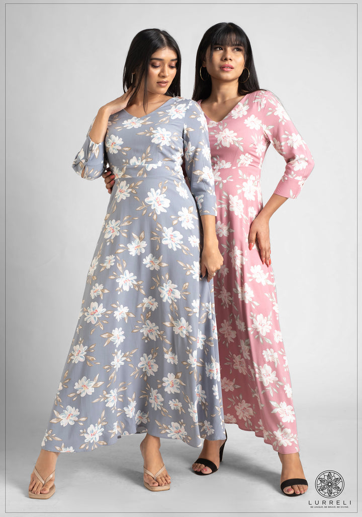 Floral V-Neck Maxi Dress