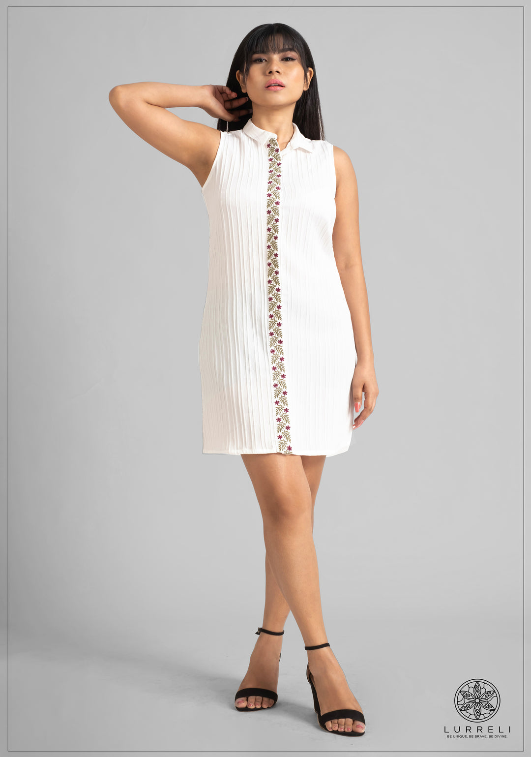 Embroidered Shirt Dress