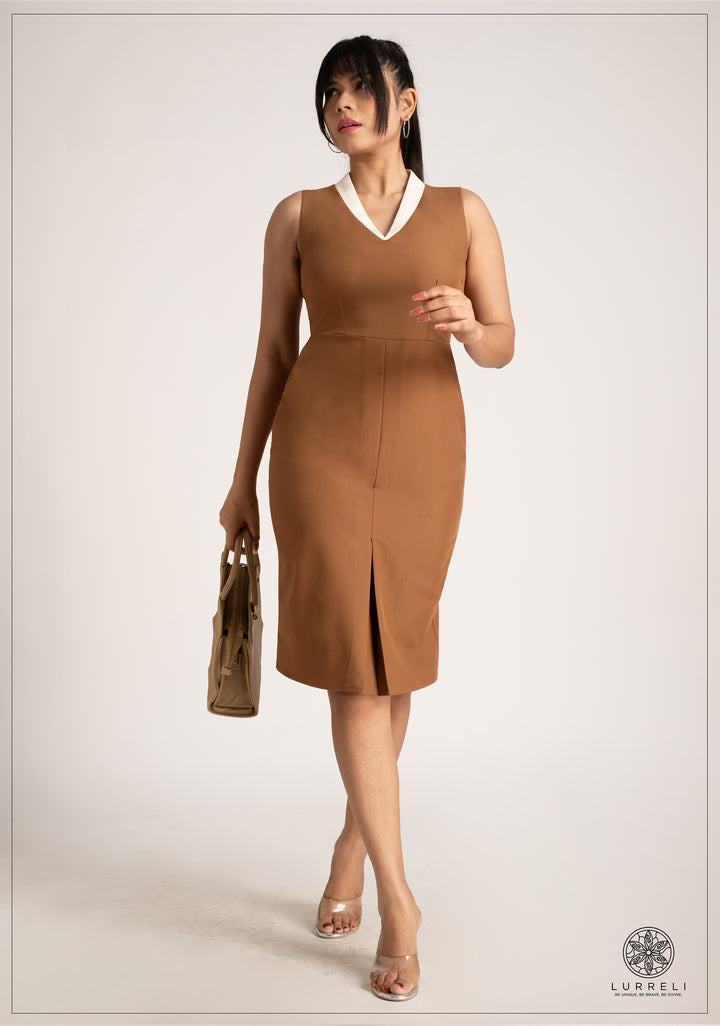 V Neck Midi Dress