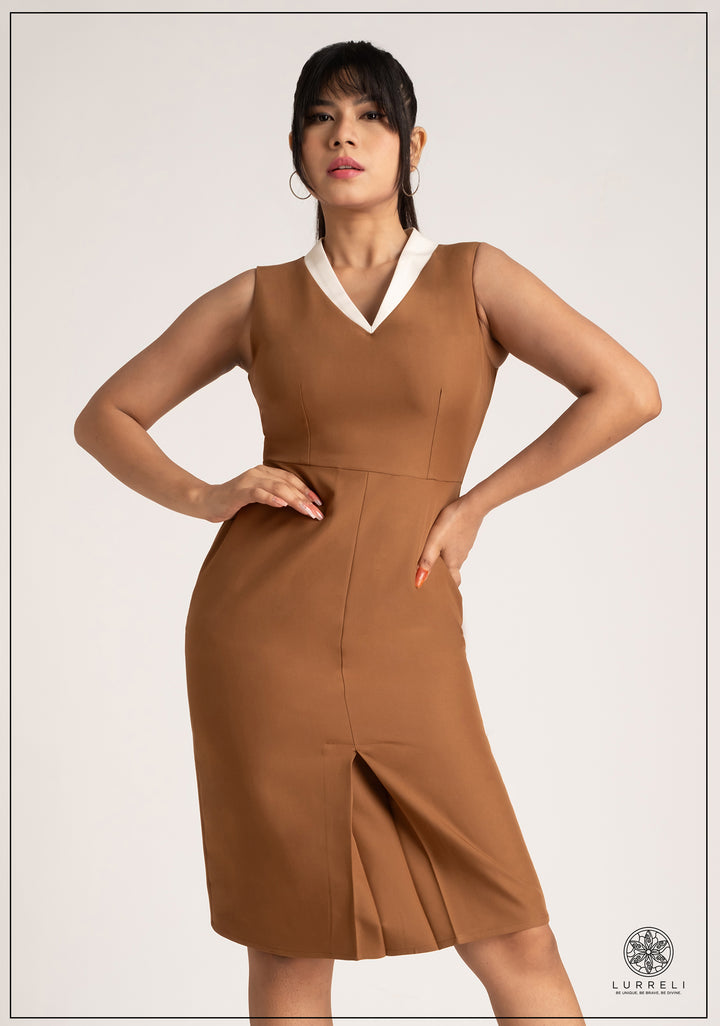 V Neck Midi Dress
