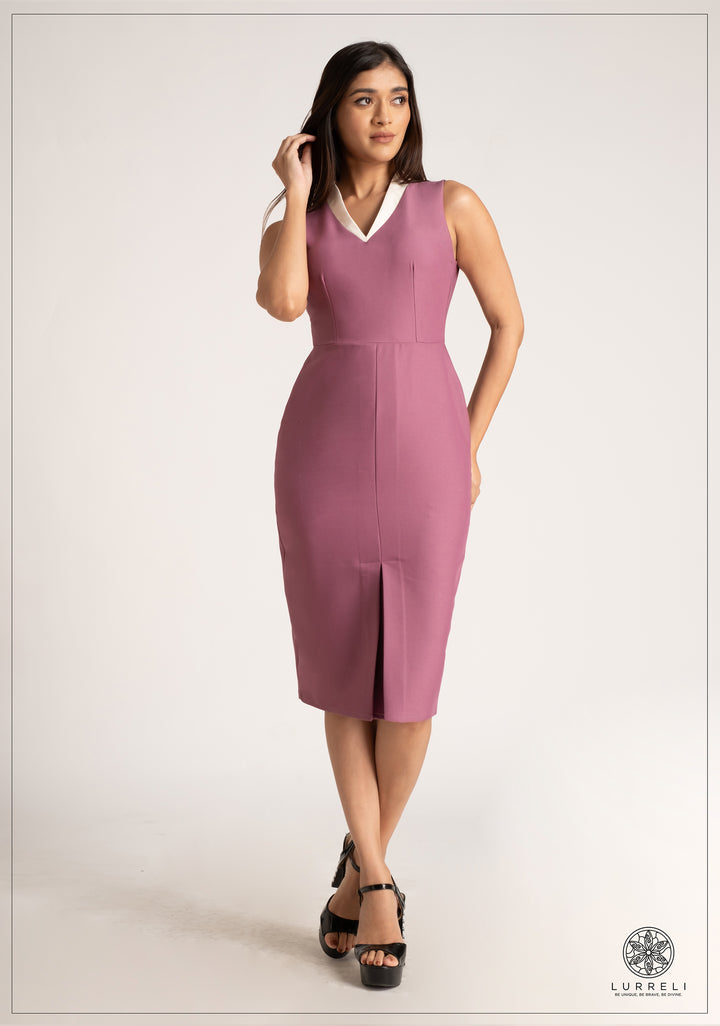 V Neck Midi Dress