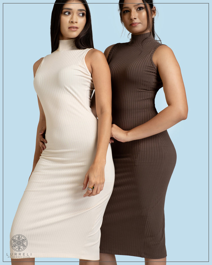 High Neck Rib Dress