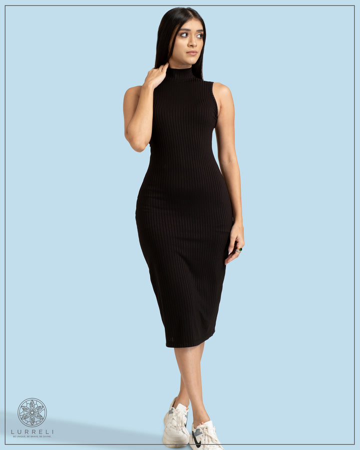 High Neck Rib Dress