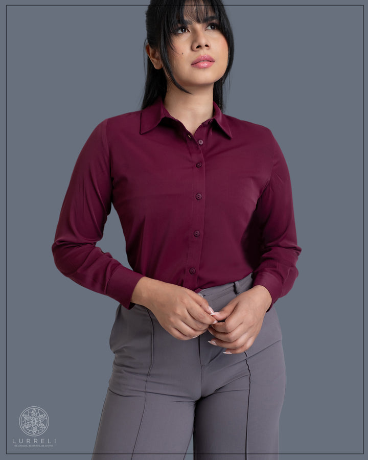 Long Sleeve Collard Blouse