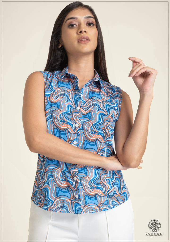 Sleeveless Printed Top