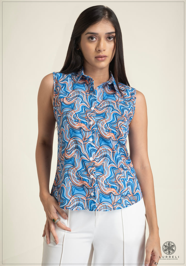 Sleeveless Printed Top