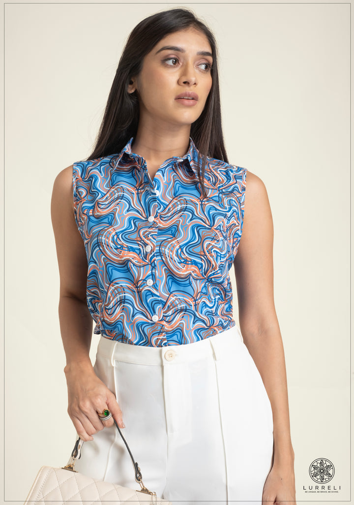 Sleeveless Printed Top