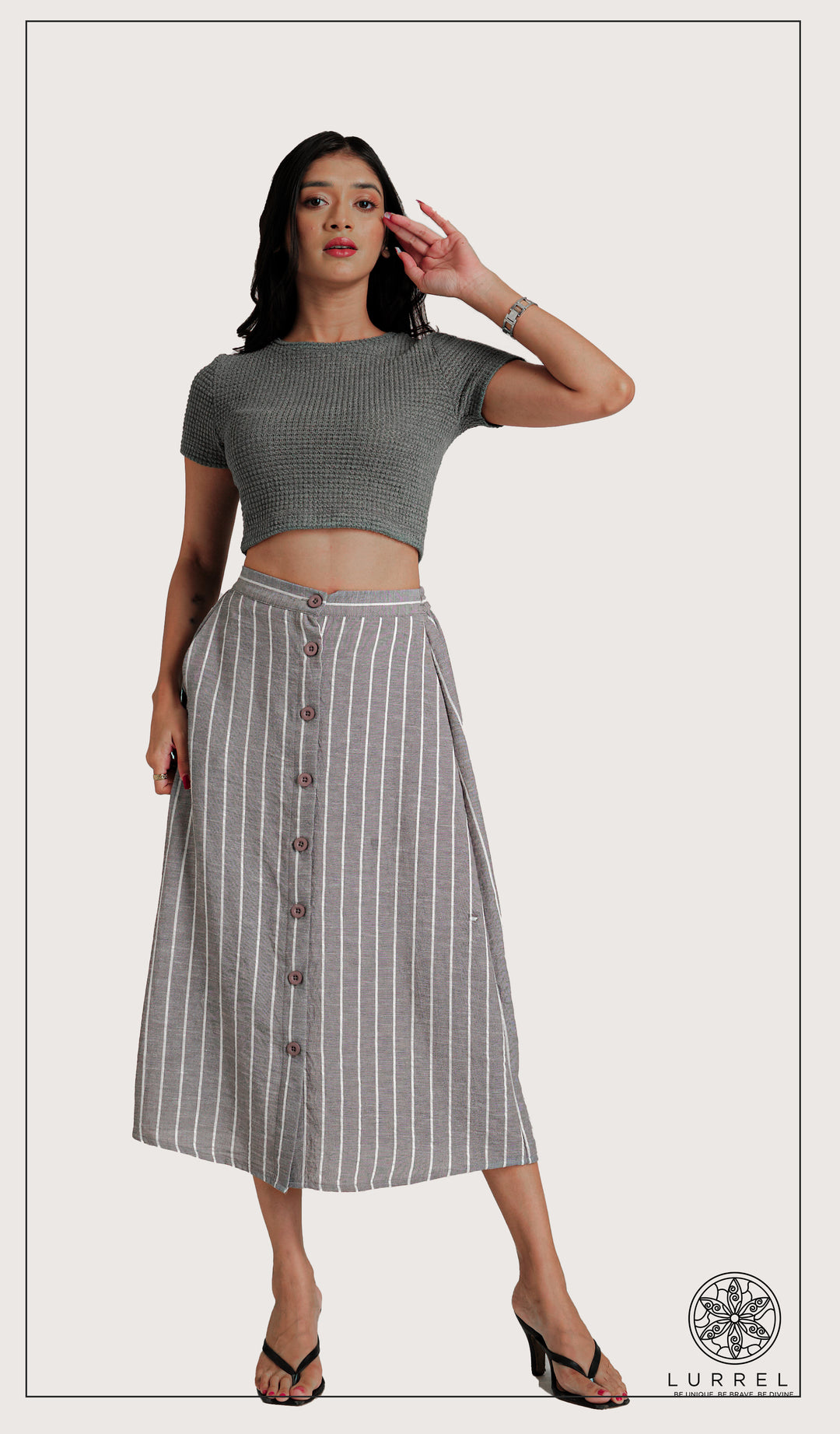 Button Detail  Skirt