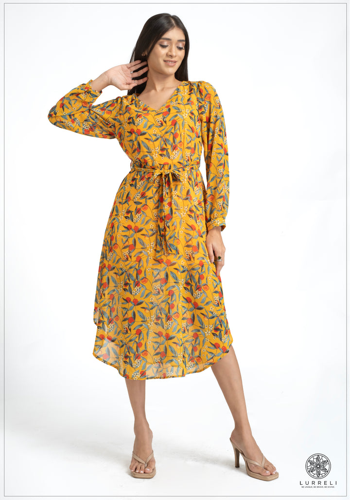 Asymmetrical hem printed Dress