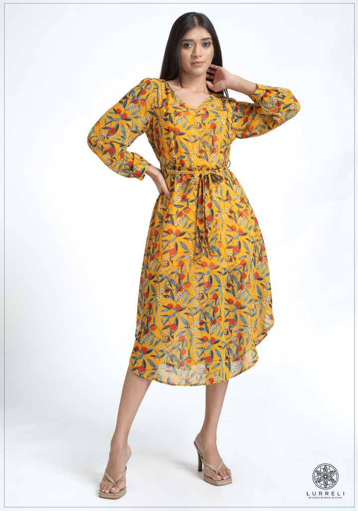 Asymmetrical hem printed Dress