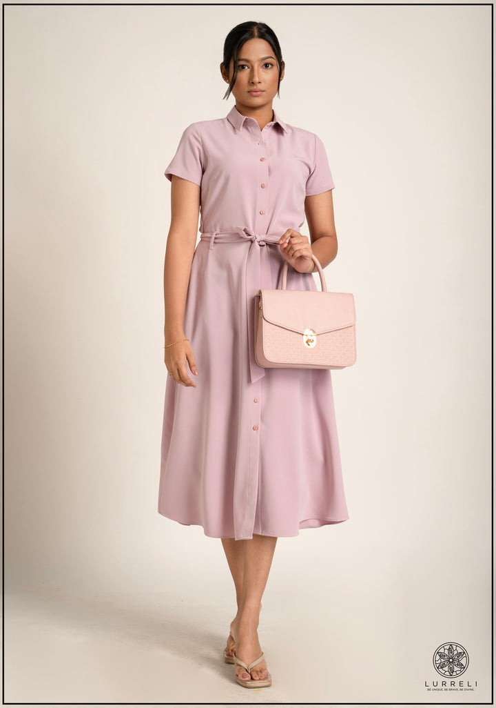 Belt-Detail Solid Dress