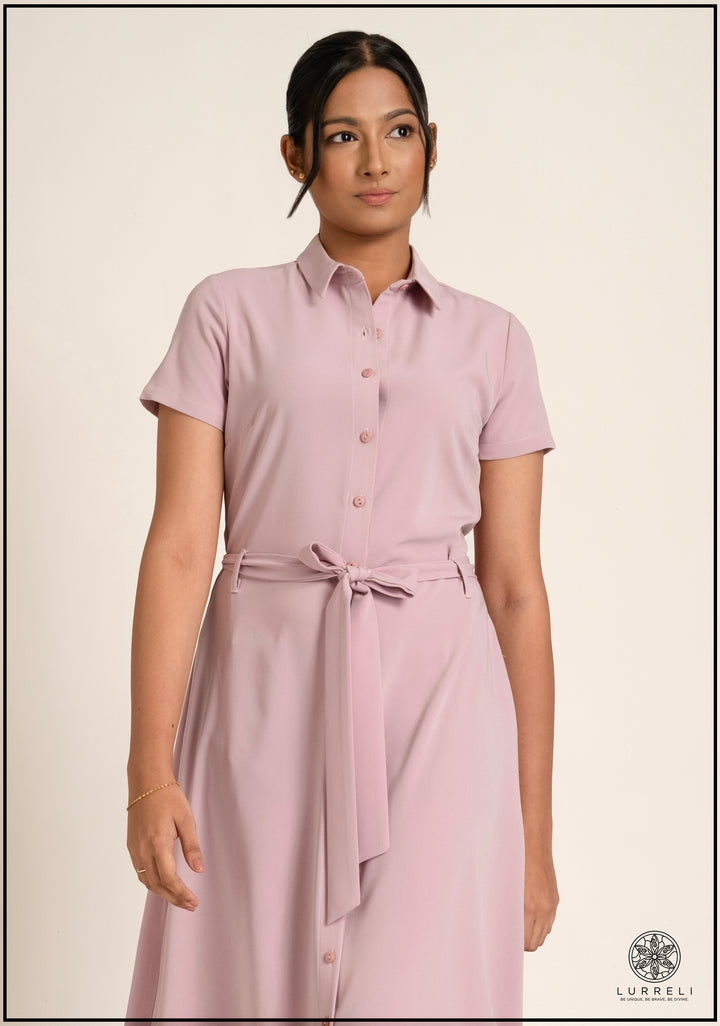 Belt-Detail Solid Dress