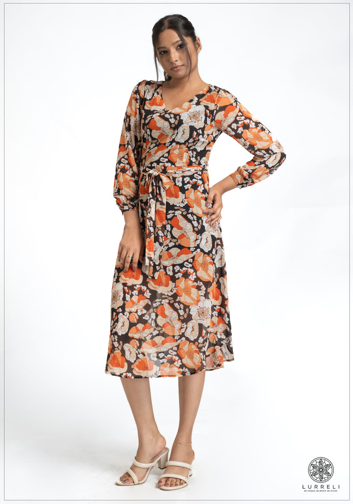 Asymmetrical hem printed Dress