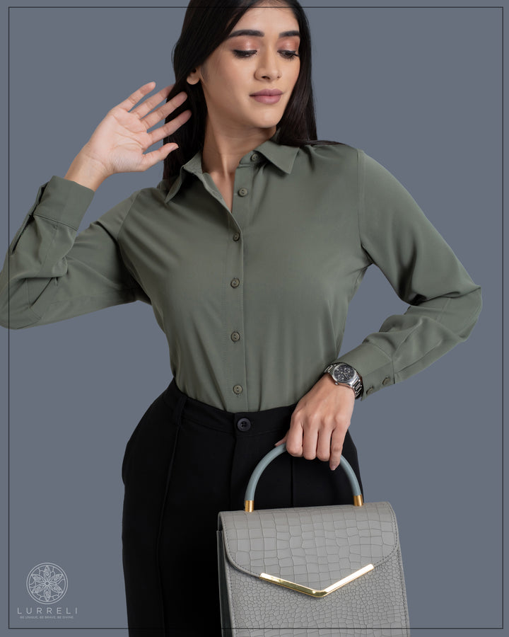 Long Sleeve Collard Blouse