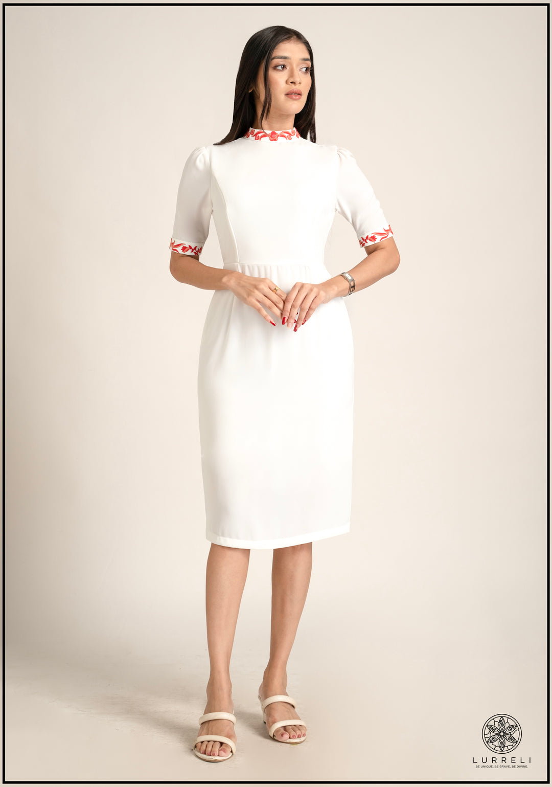 Embroidery Detail Shift Dress