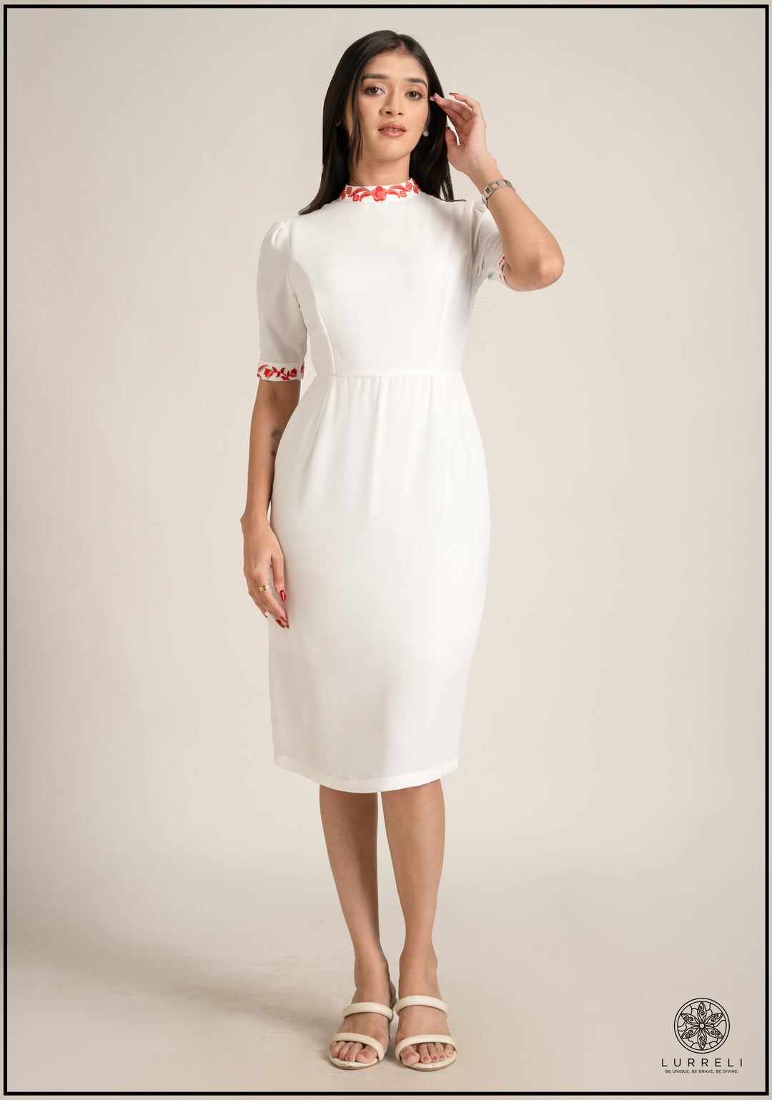 Embroidery Detail Shift Dress