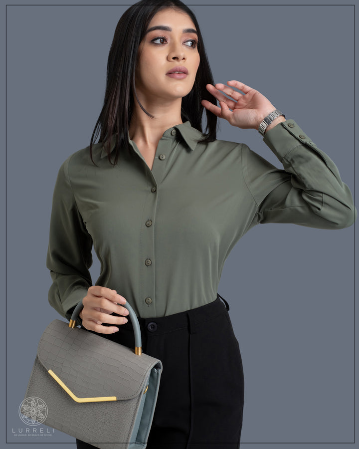 Long Sleeve Collard Blouse