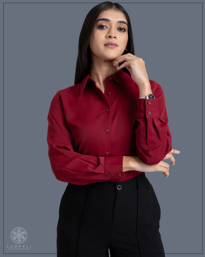 Long Sleeve Collard Blouse