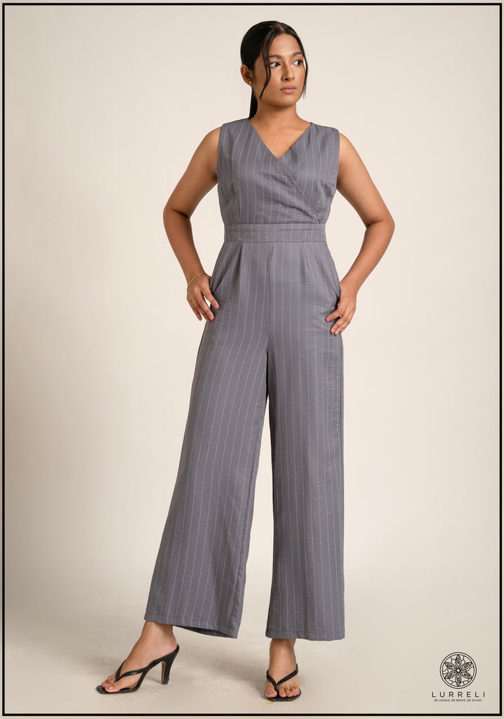 Stripe Detail Sleeveless Jumpsuit