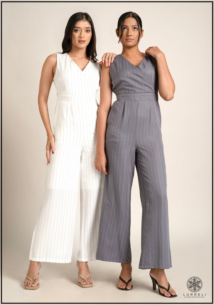 Stripe Detail Sleeveless Jumpsuit
