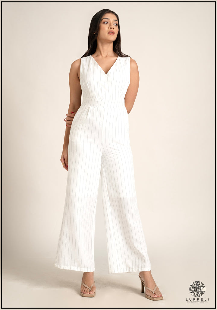Stripe Detail Sleeveless Jumpsuit