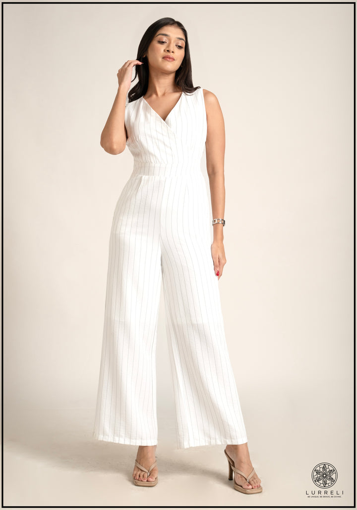 Stripe Detail Sleeveless Jumpsuit
