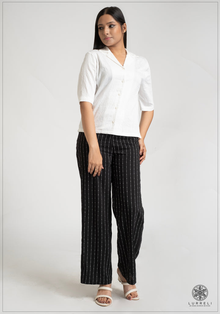 Notched Collar Button-Down Shirt