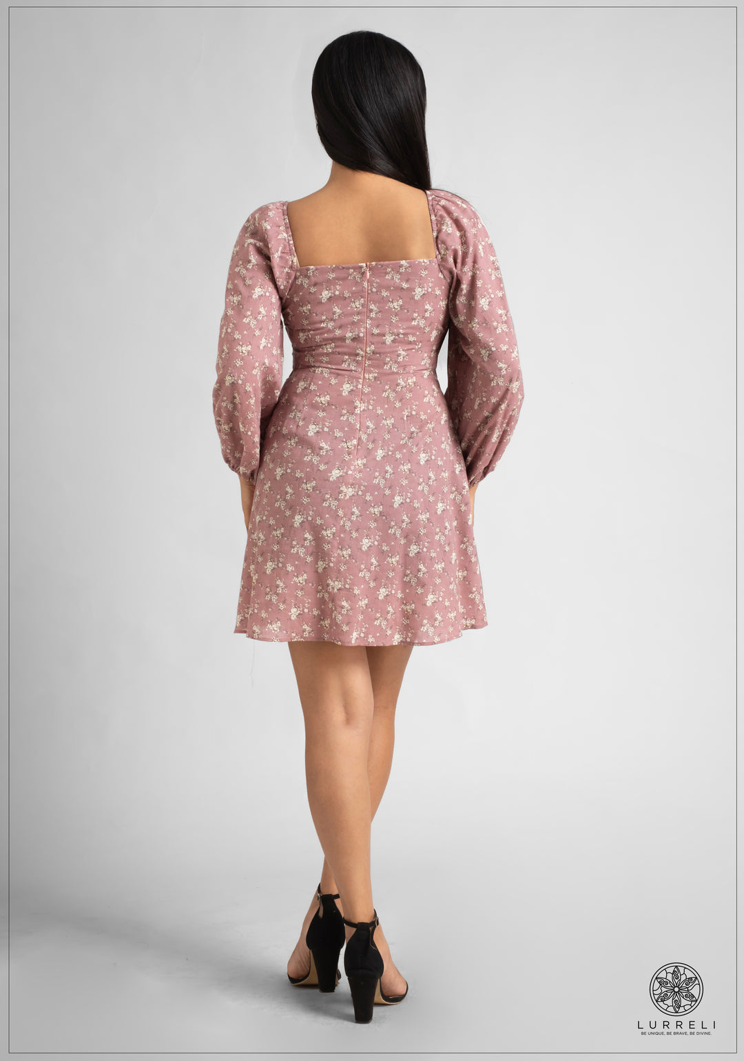 Long Sleeve Tie Up Detail Mini Dress