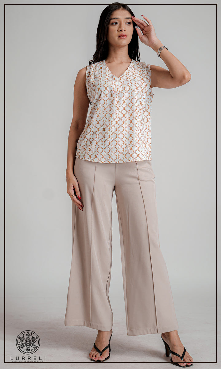 V Neck Shoulder Detail Top