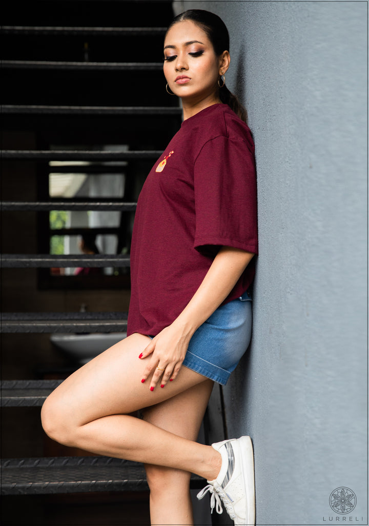 Embroidery Detail Oversized T-Shirt