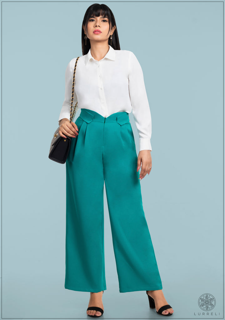 Waist Cut Out Detail Wide Leg Pant