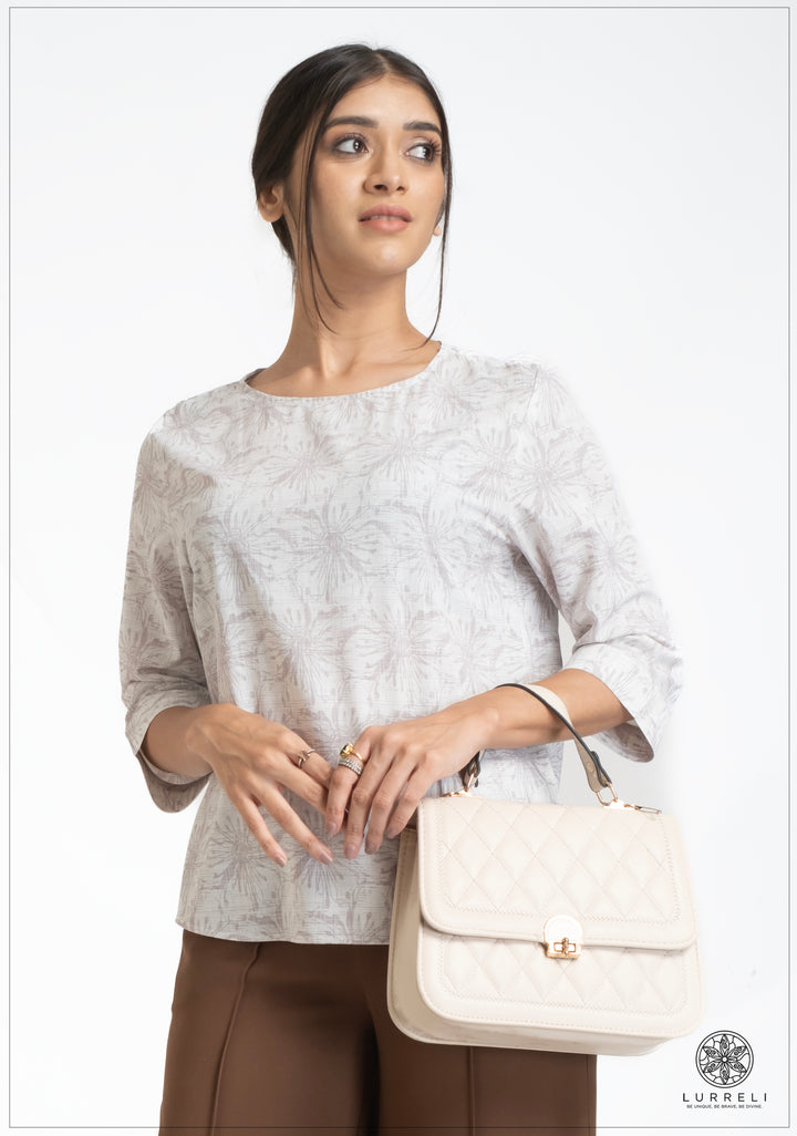 Round Neck three Quarter Sleeve Tops