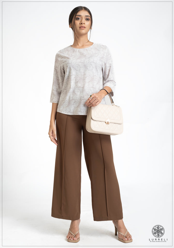 Round Neck three Quarter Sleeve Tops