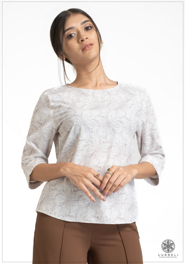 Round Neck three Quarter Sleeve Tops