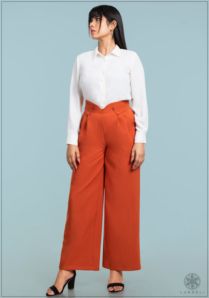 Waist Cut Out Detail Wide Leg Pant
