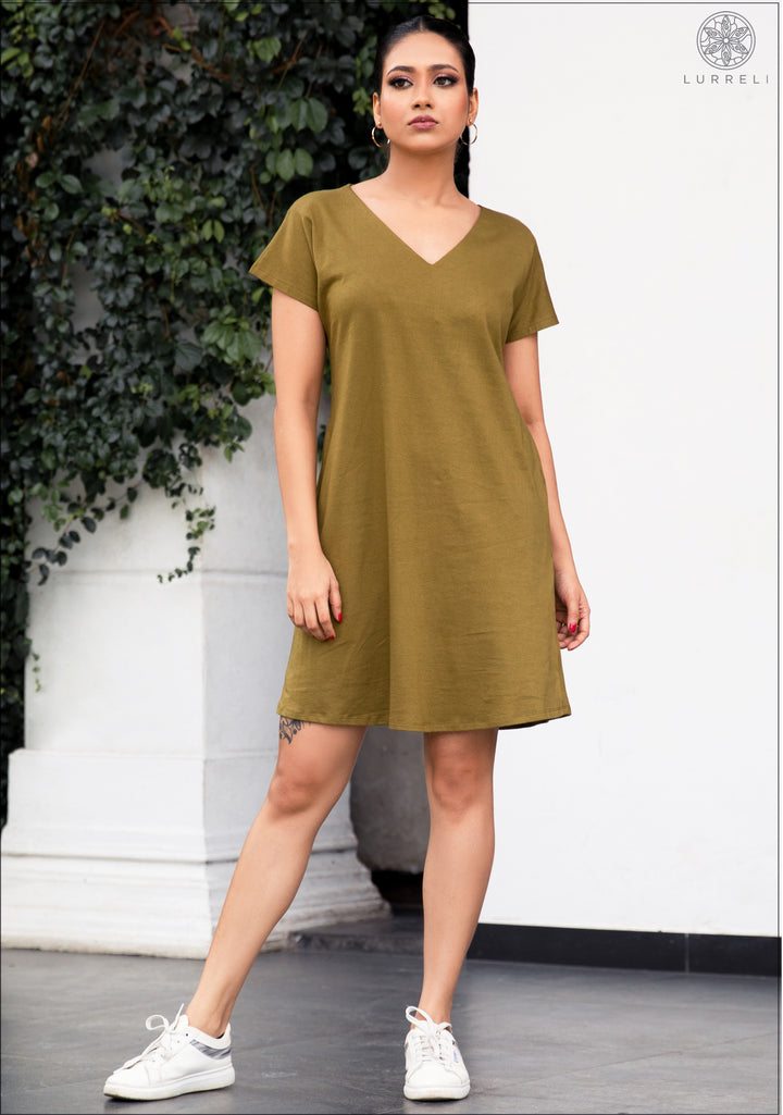 V Neck Oversized T-Shirt Dress