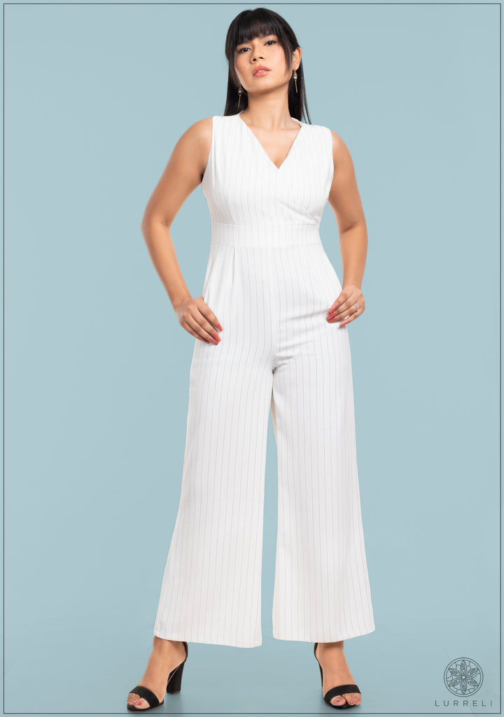 Stripe Detail Sleeveless Jumpsuit