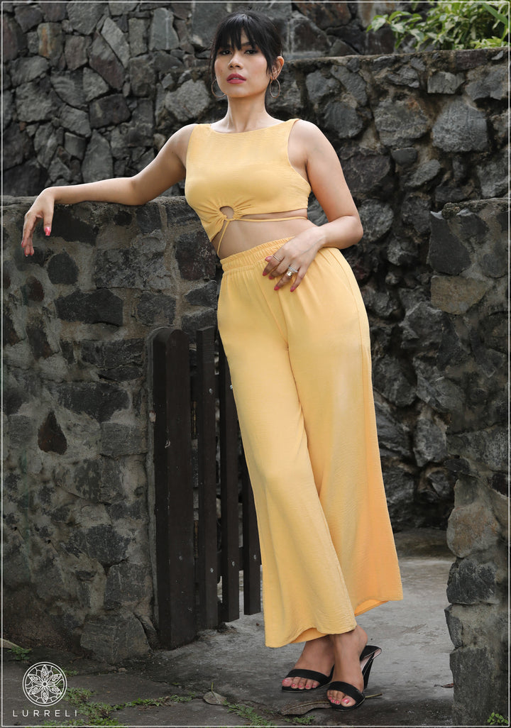 Solid Cut Out Tie Back Crop Top