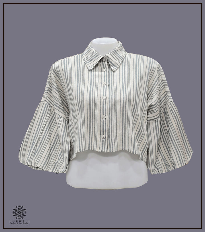 Balloon Sleeve Ruched Detail Top