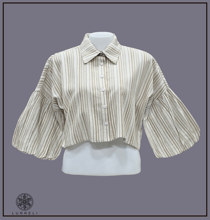 Balloon Sleeve Ruched Detail Top