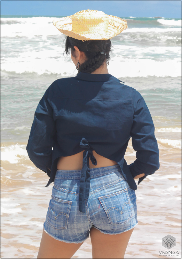 Solid Tie Back Blouse