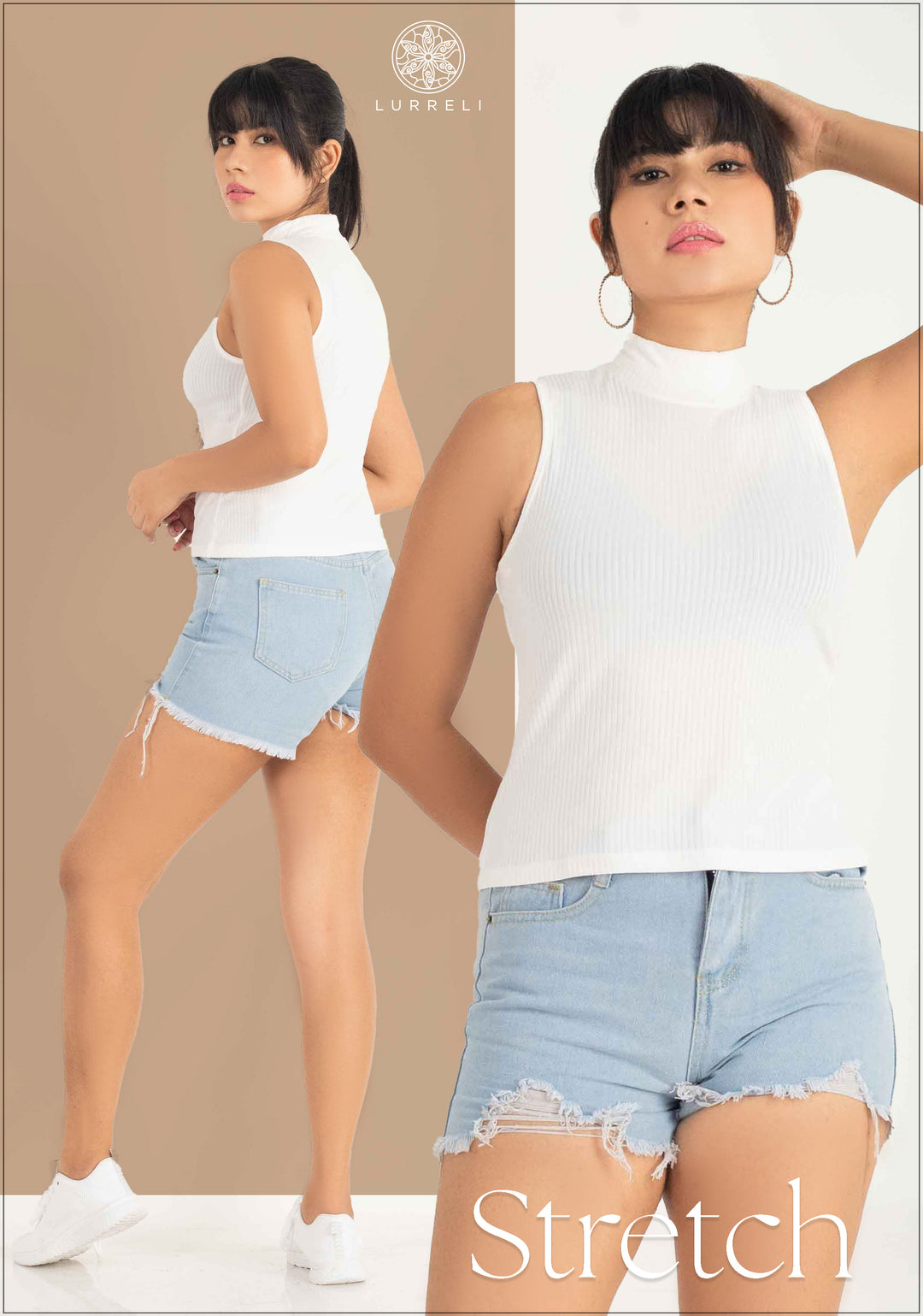 High Neck Sleeveless Crop Top