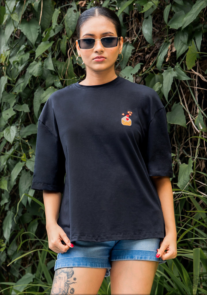 Embroidery Detail Oversized T-Shirt
