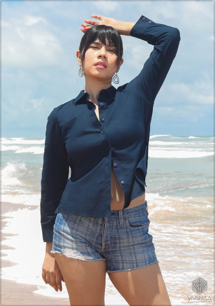 Solid Tie Back Blouse