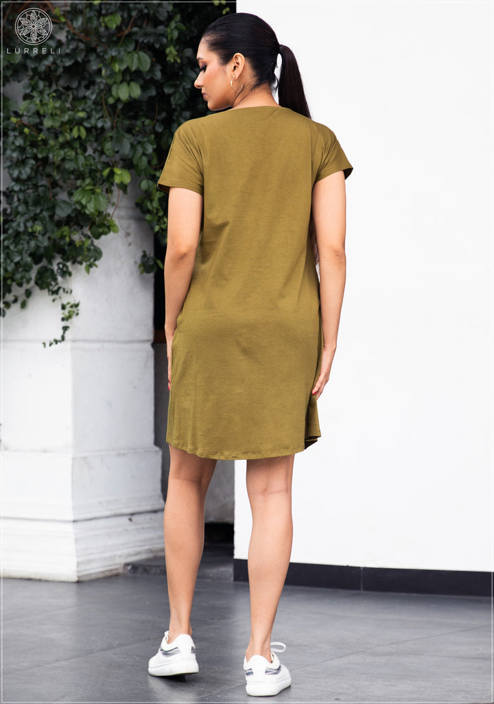 V Neck Oversized T-Shirt Dress