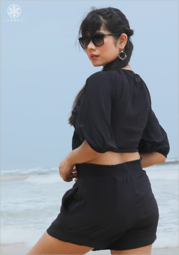 Front Knot Plunge Crop Top