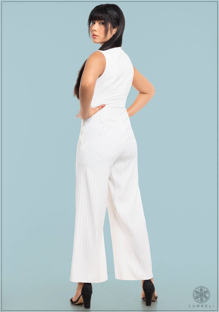 Stripe Detail Sleeveless Jumpsuit
