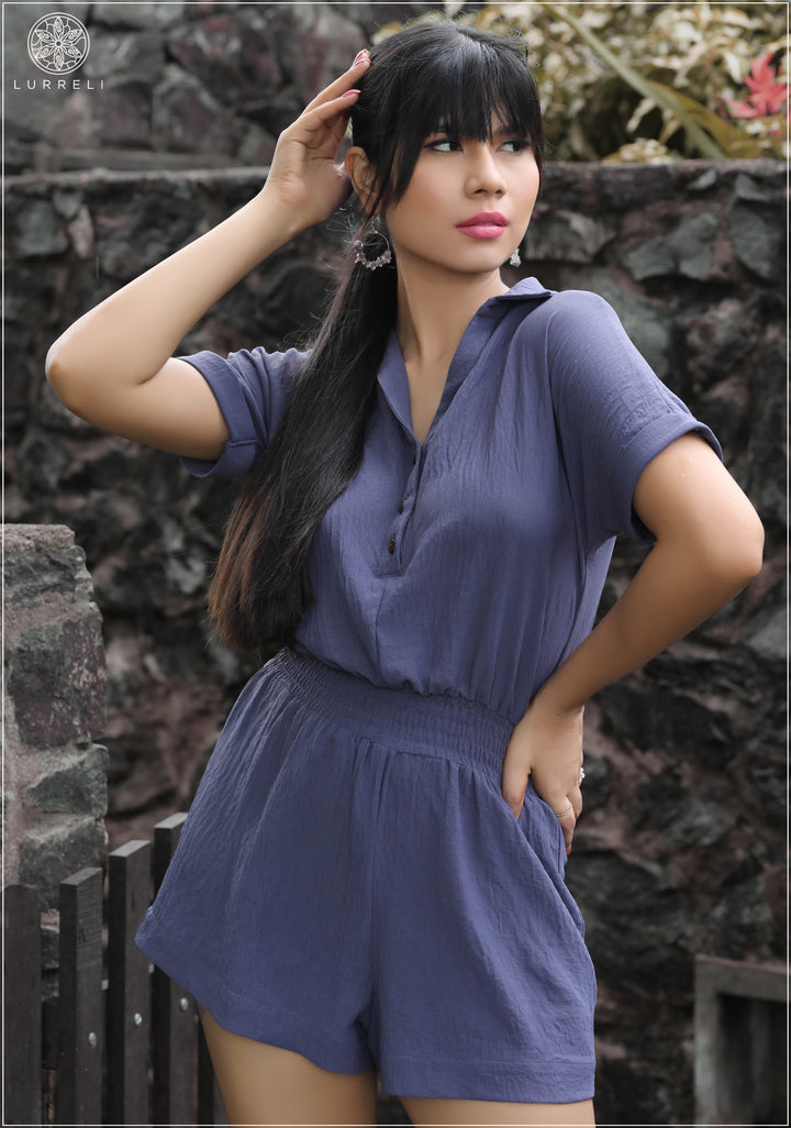 Smocked Waistband Casual Romper