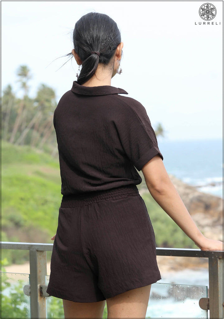 Smocked Waistband Casual Romper