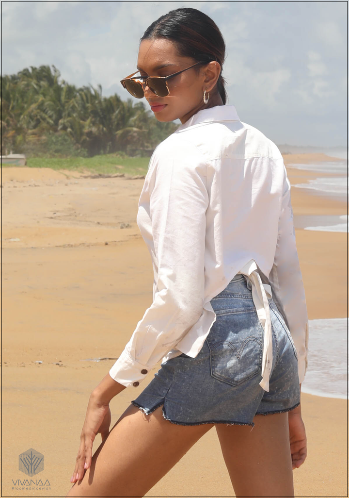 Solid Tie Back Blouse